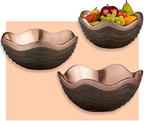 NAMBE Copper Canyon Bowl | Tigela de frutas de 7 polegadas para balcão da cozinha, mesa, decoração de manto | Cesta de vegetais