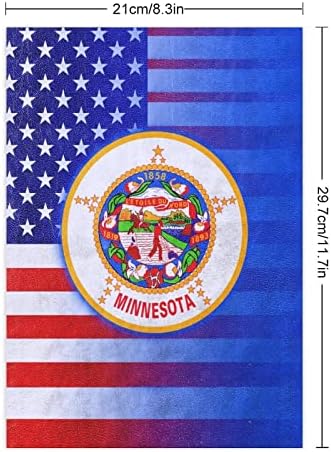 EUA e Minnesota State Sinaliza adesivos engraçados adesivos de artesanato à prova d'água adesivos removíveis para laptop, scrapbooks, planejadores, presentes, mala 8,3 x 11,7 polegadas