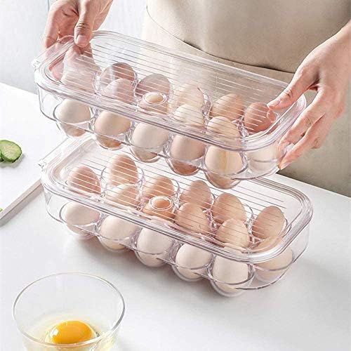 A geladeira Blitzlabs produz uma lixeira de armazenamento de frutas vegetarianas de economia, organizador de ovos para 16 ovos, recipiente de armazenamento de alimentos de giro redondo giratório em rotação redonda