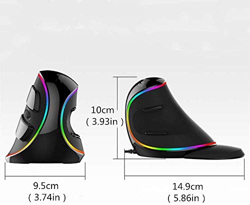 N / A Mouse vertical, sensação bionic em forma de caracol, interface USB, design ergonômico, não deslizamento e material à prova de suor, material de pele, aderência confortável