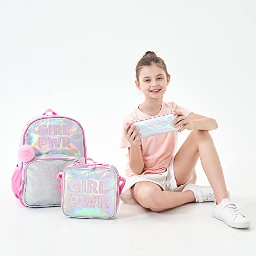 EGCHESCEBO CRIANÇAS MENINAS Escola de viagem Teen Girl Liginas Kid Clear 3pcs Malma de sereia com sacolas de lancheira