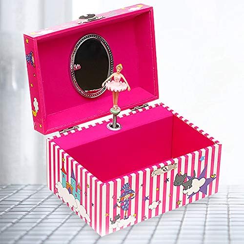 YQ WHJB Pequeno estojo de presentes de jóias de madeira para presente de aniversário, caixa de jóias musicais da bailarina,