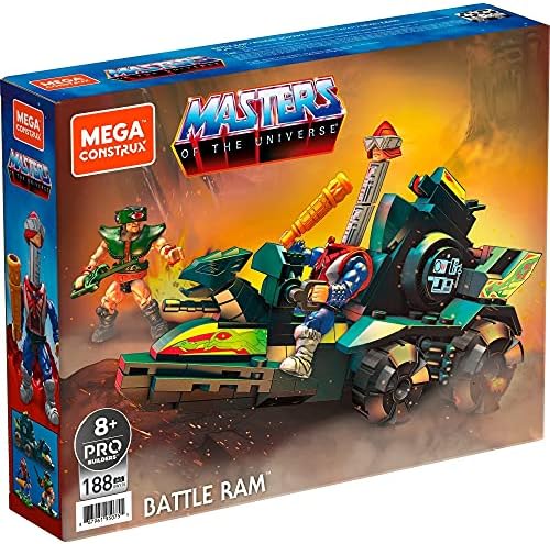 Mega Masters of the Universe Battle Ram e Sky Sled Attack Construction Construction, construindo brinquedos para meninos