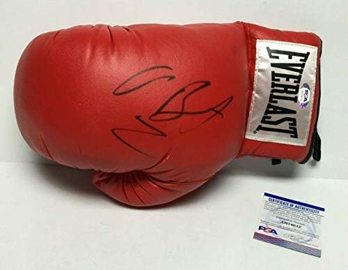 Andre Berto assinou a luva de boxe Everlast Red The Beast PSA AH74012 - luvas de boxe autografadas