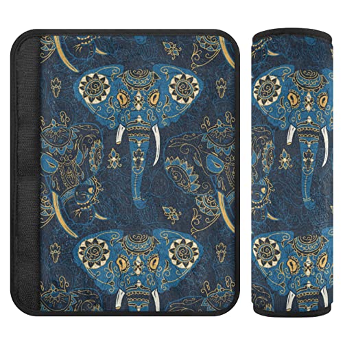 Capas de alça de assento de carro azul elefante para crianças bebês 2 pcs tiras de assento de carro almofadas de almofada