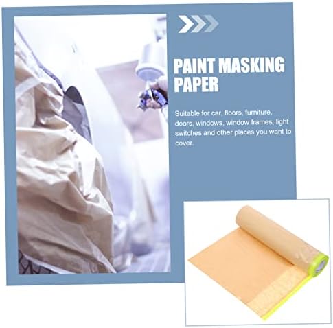 Doitool 1 rolo de máscara de papel fita de carro washi fita de parede de tampa de parede Painters marrom papel washi pintores de papel de máscara para papel de mascaramento para mobiliário de papel para pintura