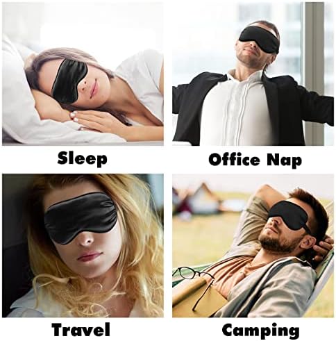 Máscara do sono capa de seda de seda cetim macio de cremolas elástica tira noturna de viagem de viagem para mulheres homens