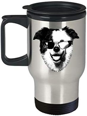 Border Collie Travel caneca cão rosto caneca engraçada amante de cachorro Chart Copo Presente