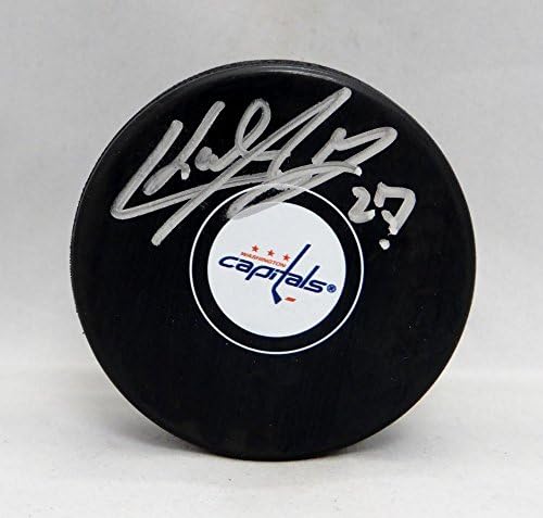 Karl Alzner autografou a Washington Capitals Hockey Puck -JSA testemunhou Auth - Pucks autografados da NHL