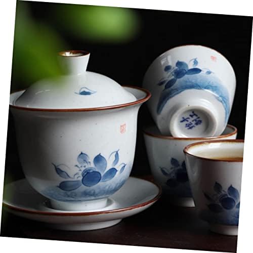 Yard We 1 Set Tea Bowl Decoração japonesa Conjunto de chá vintage Copos de chá asiático Conjunto de chá de chá japonês tigela