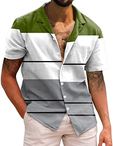 BMISEGM Camisas de praia de verão para homens Men Casual Manga curta Spring Summer Summer Pesh Neck 3D Dress camisa Button Down Collar