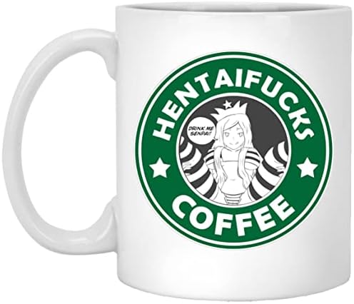 Anime engraçado Hentaibuck Coffee Drink Me Senpai Tea Caneca - Ecchi Ahegao Sten Sip Me Sempai Sexy Girl White 11 Onça Cesão de Cerâmica de Cerâmica