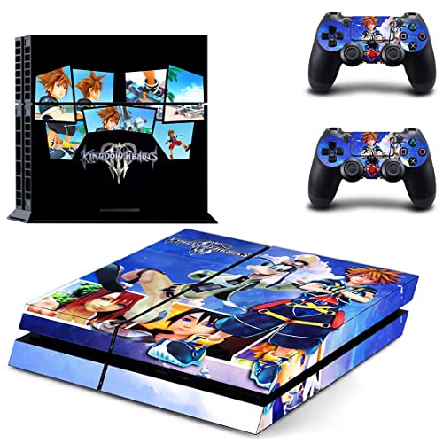 Jogo The Sora Kingdom Role-Playing PS4 ou PS5 Skin Skings Hearts para PlayStation 4 ou 5 Console e 2 Controllers Decal Vinil V10153