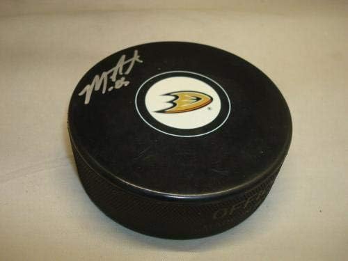 Mike Santorelli assinou o Puck de hóquei Anaheim Ducks autografado 1b - Pucks autografados da NHL