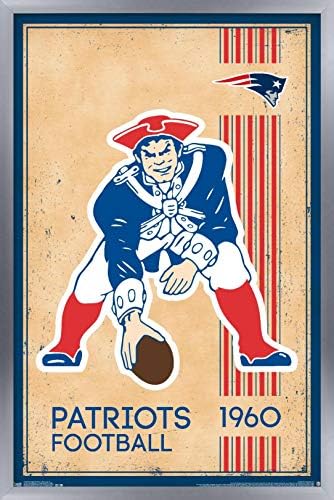 Trends International NFL New England Patriots - Poster Retro Logo 14 Wall, 22.375 x 34, versão sem moldura