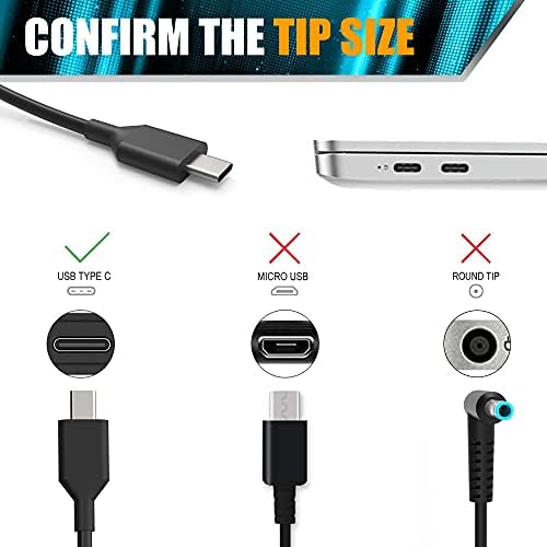 Chromebook Charger Universal 45W 65W USB C CARGO DE LAPTOP FIT HP Lenovo Dell Samsung Asus Acer Google Chromebook Charger Replacemen