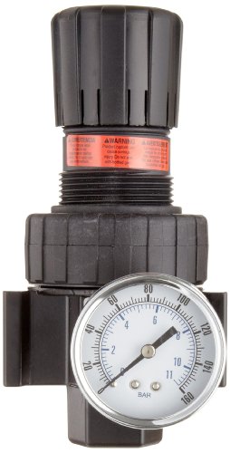 Parker 07R313AC Regulador, Tipo de alívio, faixa de pressão de 2-125 psi, sem medidor, 90 scfm, 1/2 NPT