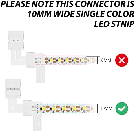 Conectores de LED de 2 pinos de forma VipMoon L, 10 PCs de ângulo de ângulo reto conector do adaptador sem solda para luzes de