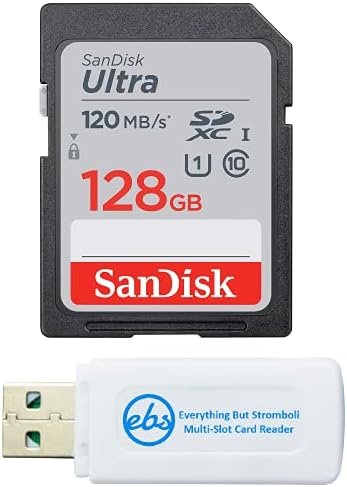 Sandisk 128GB SDXC SD Ultra Memory Card funciona com Nikon Coolpix A900, A100, P1000, W100, W300, B700 Pacote de câmera