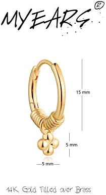 Myears Women Huggie Brincos Huggie Hoop 14K Gold preenchido Pequeno simples hipoalergênico hipoalergênico jóias