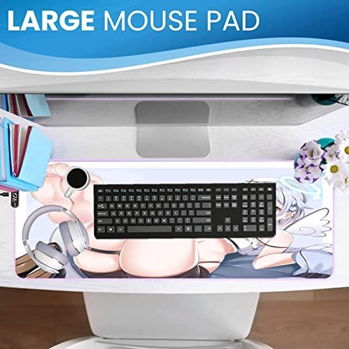 Almofadas de mouse para jogos xxl garotinha fofa e sexy pernas longas anime mouse tapete rgb grande fáceis de limpar