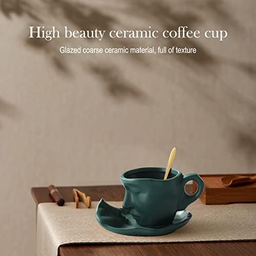 9,15 Oz Cerâmica Latte Arte Cappuccino Barista Cup com pires Vintage Design Coffee