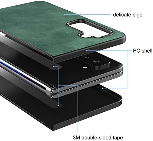 Eastcoo Surface Duo 2 Case, [Slim Fit] [Couro PU] [PC Hard Back] [CHUMGKSOOF] [Anti-Shedding] Caixa de telefone Protetivo para