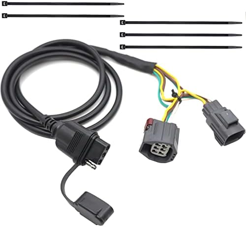 Carrofix plug-in jeep wiring chinete com conector de reboque plano de 4 pinos, compatível com Jeep Wranger 2007-2018