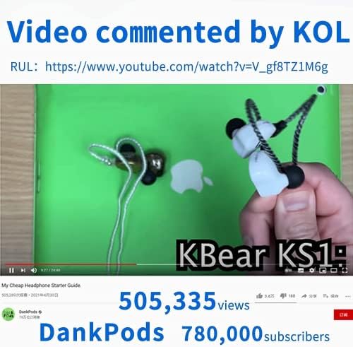 Fones de ouvido KBear KS1 em Ear Monitor Super Bass Boost Wirdbuds, fones de ouvido Crystal Clear Sound IEM, Ruído de alta