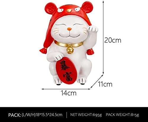 Tbkoly desenho animado estatueta feng shui colecionáveis ​​escultura de gatinho pequeno para gabinete de quarto Cristo