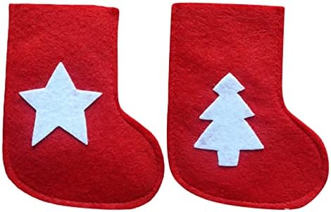 Dbylxmn 4 peças para um conjunto de meias de Natal Árvore de Natal Meias de Natal Saco de talheres de talheres de decoração de decoração de decoração de decoração de decoração de decoração de talheres