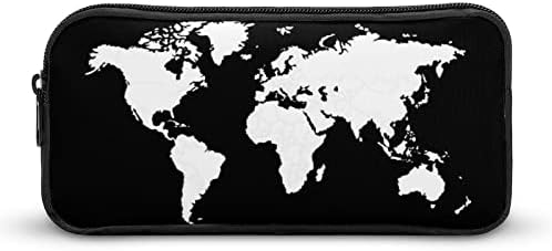 Preto e branco o mapa da terra mapa lápis bolsa bolsa saco
