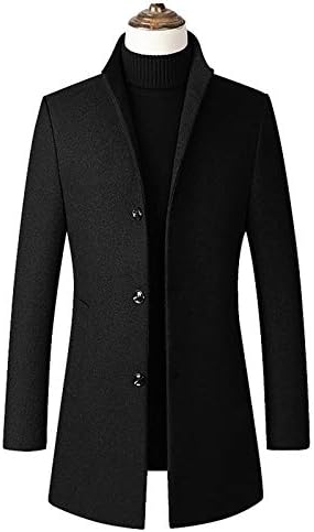 Jaqueta Uofoco plus size masculino que sai de jackets casuais de inverno botão de manga comprida lapéu sólida lã quente de lã solta