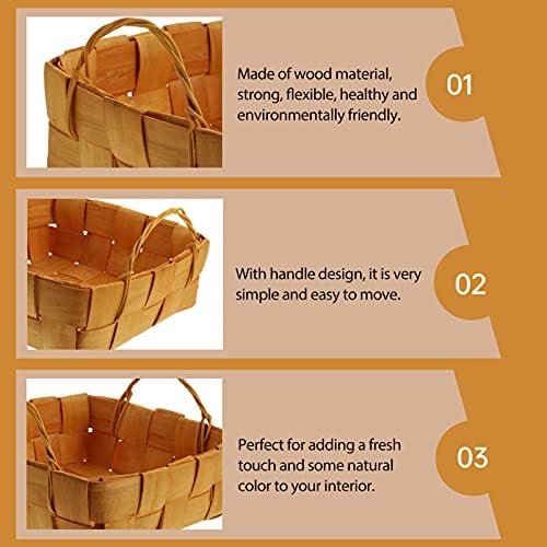 Wakauto grande cesta de cesta de pão de pão de madeira, cesto de cesta de cesta de cesta de cesta retangular cesta de