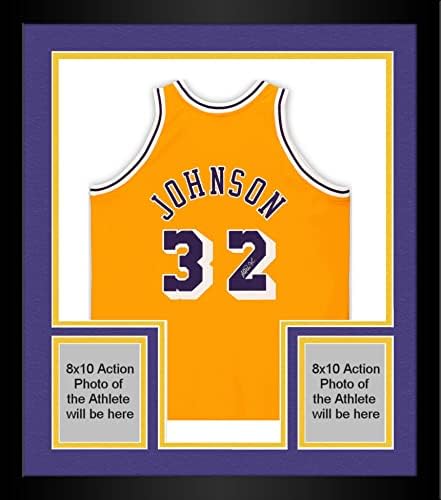 Magic Johnson Los Angeles Lakers autografou Gold Mitchell e Ness Authentic Jersey - camisas da NBA autografadas