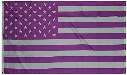 American Wholesale Superstore 3x5 Purple & White USA 50 STAR 100D Poly Nylon Bandal 5x3 Banner ilhóis de serviço pesado