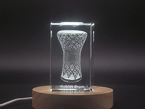 Tambor de cálice 3D gravado Crystal 3D Gravado Cristal de lembrança/presente/decoração/colecionável/lembrança