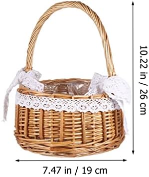 Cestas de cesta de cesta de cestas de vime de tecido lidar com o piquenique de armazenamento de casamentos para casamentos