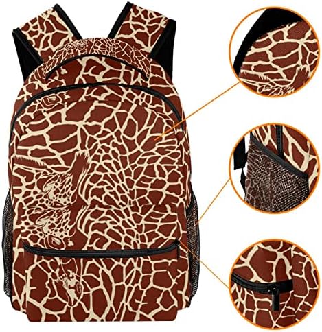 Mochilas de impressão de pele de girafas Meninas de meninos de meninos de meninos da bolsa de viagem de viagem Caminhando