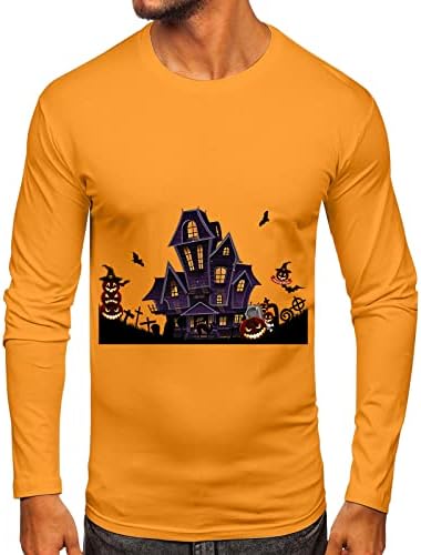 Gdjgta homens casuais outono de inverno de manga longa o pescoço camiseta impressa camiseta blusa top masculas