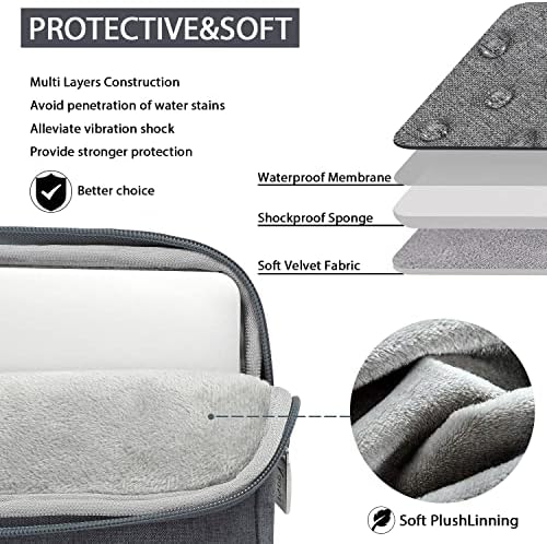 V Voova Laptop Bag Case de transportar 15,6 16 polegadas com alça de ombro, Slim Computer Sleeve compatível com MacBook Pro 15/16,