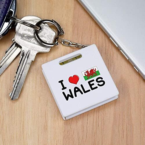 Azeeda 'eu amo a fita de chaveiro de Wales' Ferramenta de Medida/Nível de Espírito