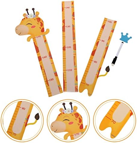 Homoyoyo Wall Sticker Gráfico de crescimento para crianças Gráfico de altura para meninos e meninas Régua de medição De bebê a adulto para crianças decoração de quarto desenho animado quarto decalqueiro amarelo girafa design