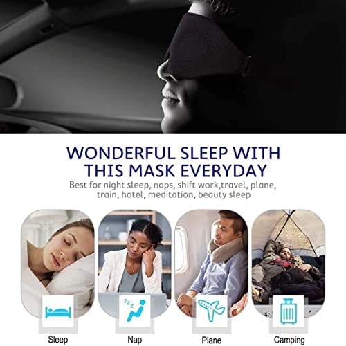 Hcirjhie, a máscara do sono cobre os olhos à noite para mulheres e homens. Máscara do sono, bloqueio leve, confortável e macio. Máscara de olho de cinta ajustável para viagem de avião