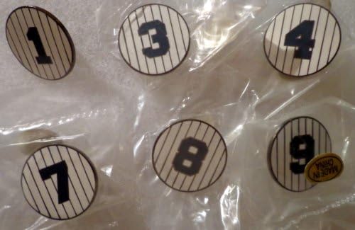 Vintage NY New York Yankees Número aposentado riscos círculos Hat Lapela Baseball Pins Conjunto de 15 com 1 Billy Martin,