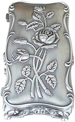 Infinito U Luxo estilo vintage Antigo Mulheres/meninas de prata românticas Escultura de rosa grande forma de retângulo