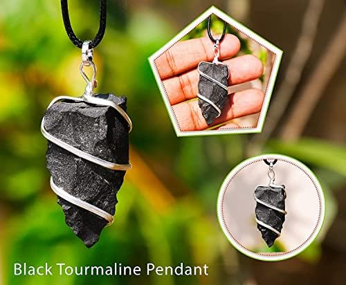 Colar de turmalina preta - colar de cristais de proteção - colar de proteção espiritual - colar de cristal preto - pingente de chakra