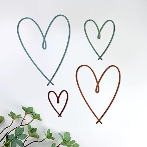 Pangda 4 peças metal coração decoração de parede decoração de parede de parede de coração amor cor coração decoração de