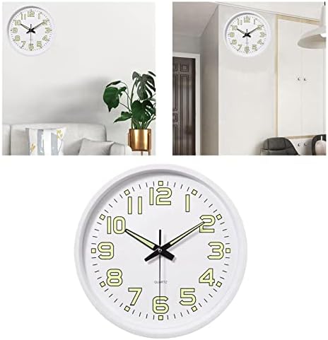 Relógio de parede de 12 do relógio de parede de 12 Relógio decorativo do relógio de varredura para o quarto Cozinha e escritório da sala de estar quarto infantil, branco