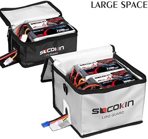 SoCokin 4S Lipo Bateria 6600mAh 14,8V 120C EC5 Hard Caso Bateria EC5 Conector para carro RC com 2 pacote de bolsa de explosão à prova de incêndio de 2 pacote para a prova de incêndio